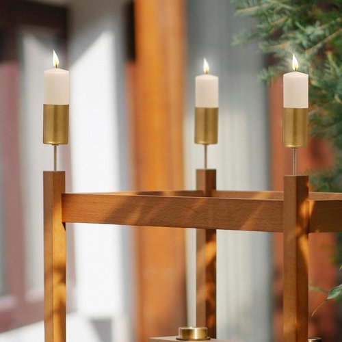 Ciieeo Metal Candle Holders - 6-Piece Set with Spike Insert for Elegant Table Decor | Gold Finish