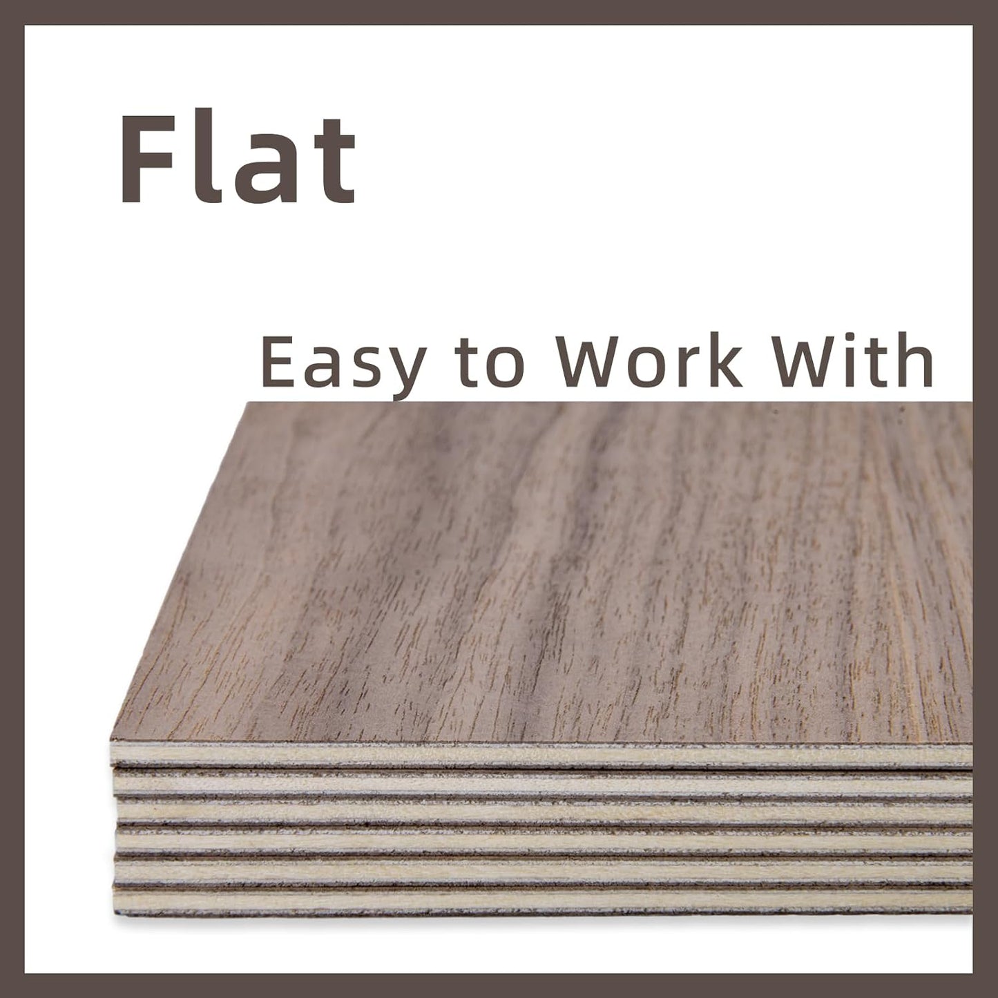 Walnut Plywood Sheets - 1/8 Inch Thick, 12x12 Inch | 6 Pack for Laser Cutting & DIY Crafts