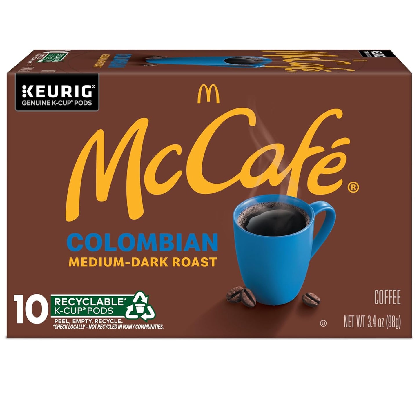 McCafe Colombian Coffee Pods - Medium Roast Single Serve K-Cup | 60 Count (6 Packs of 10)