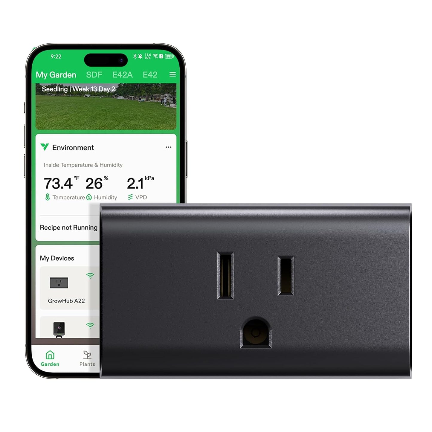 VIVOSUN Smart WiFi Outlet Controller A10 - 15A 1800W Remote Control Plug for Grow Tents