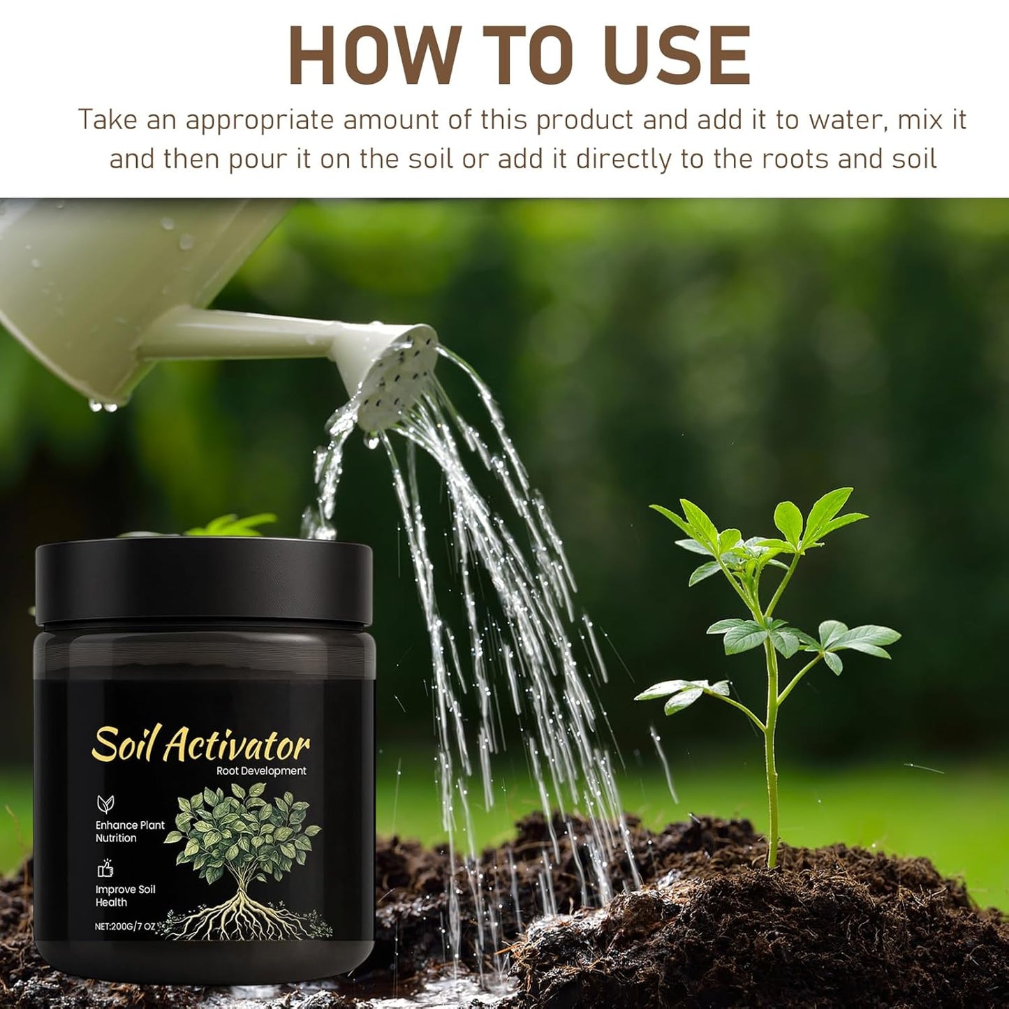 Organic Soil Activators by Premium Soil - 2 Pack 200g Water-Soluble Plant Fertilizers for Enhanced Growth