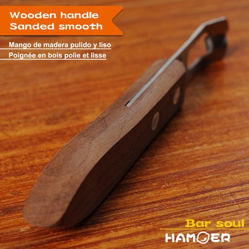 HAMOER Channel Knife Zester - Fruit and Vegetable Tool for Decorating Cocktails, Desserts, and Salads Stainless Steel Tip Wooden Handle