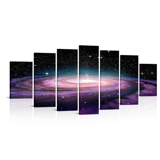 Visual Art Decor Space Canvas Wall Art Starry Galaxy Universe Painting Home Office Living Room Wall Decoration, Framed Ready to Hang 70inchx32inch