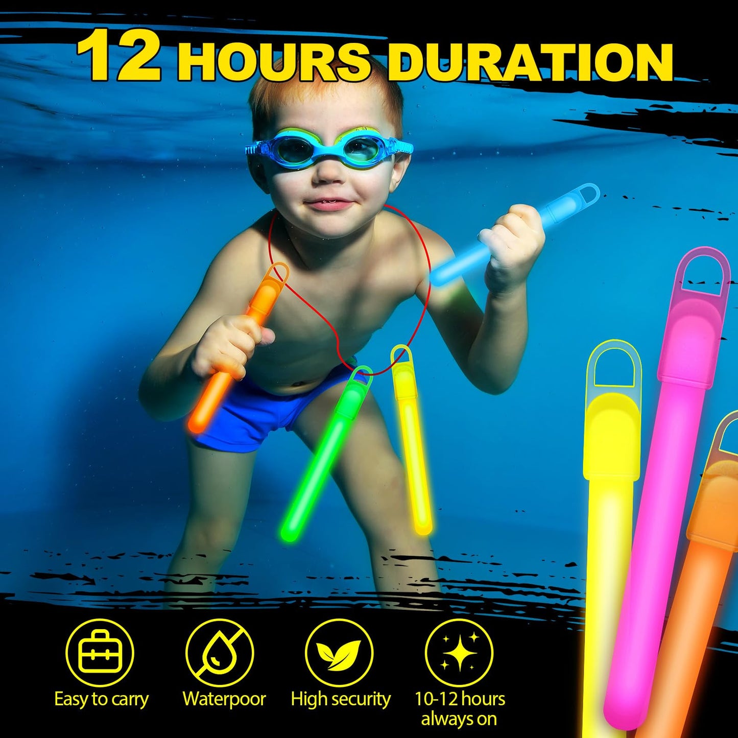 Lewtemi 50 Pack 4" or 6" Bright Glow Sticks Bulk, Glow in the Dark Party Supplies Birthday and Holidays (4 Inch,Multicolor)