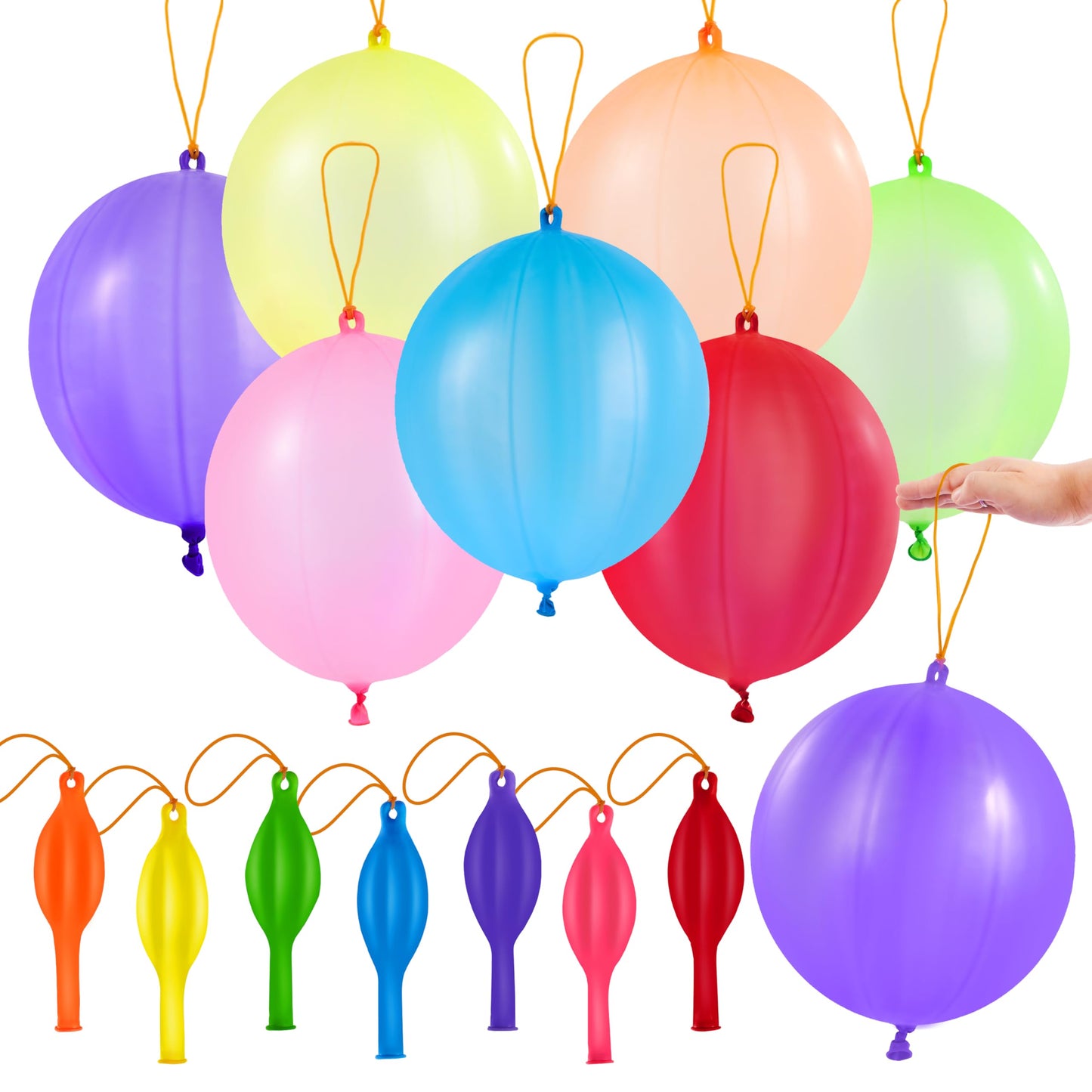 JOYIN 36 Pcs Punch Balloons, School Classroom Prizes, Heavy Duty Party Favors for Kids, Punching Balloons with Rubber Band Handle for Birthday, Goodie Bags Stuffers, Party Supplies