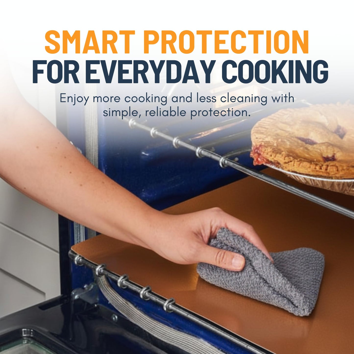 Oven Liners for Bottom of Oven - 2 Pack Large Heavy Duty Mats, 17”x25” Non-Stick Reusable Liner for Electric, Gas, Toasters, Grills - BPA & PFOA Free Kitchen Accessory to Keep It Clean (Copper)