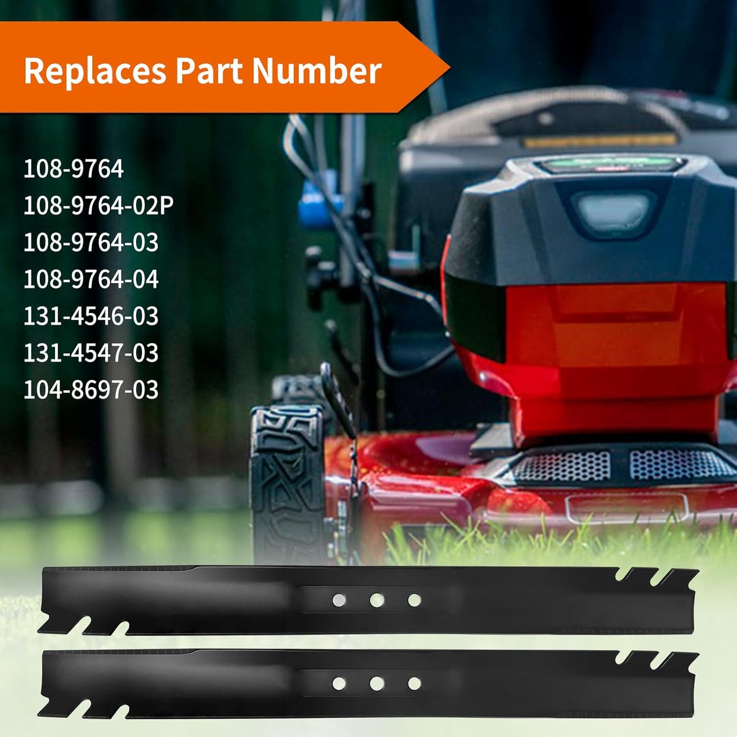 Toro Mulching Blades - 2 Pack Replacement Mower Blades for 22" Recycler Deck | Model 131-4547-03