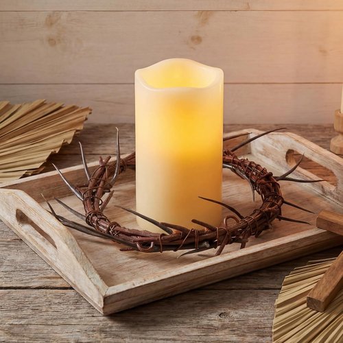 Daifunli Jesus Crown of Thorns - Elegant Headpiece Candle Holder Ring Wreath | Religious Home Decor