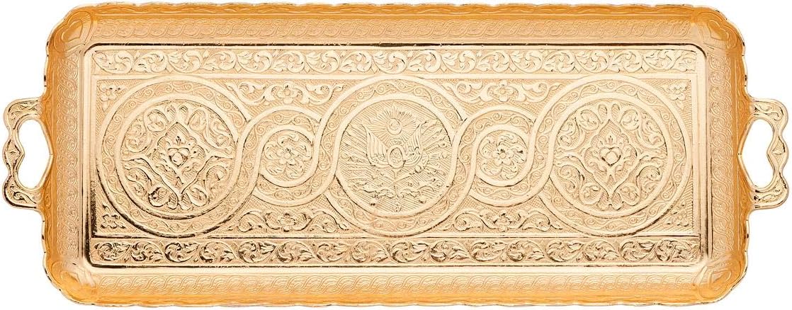 Alisveristime Authentic Turkish Coffee Cup Set: Zamak & Porcelain, Tulip Motifs (Set of 2) (Lale) (Gold)