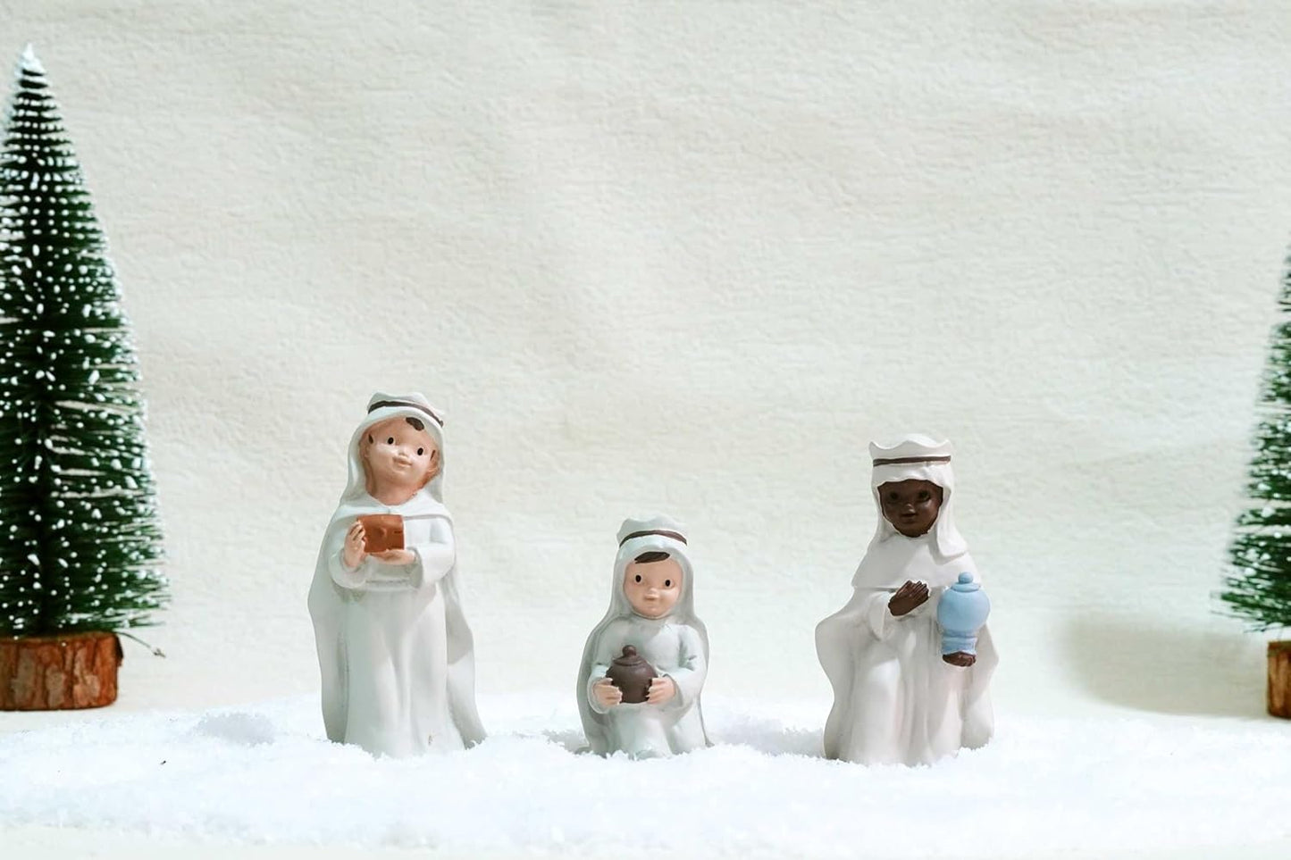 Little People Nativity Set - 12-Piece Mini Christmas Scene with White Figurines for Holiday Decor