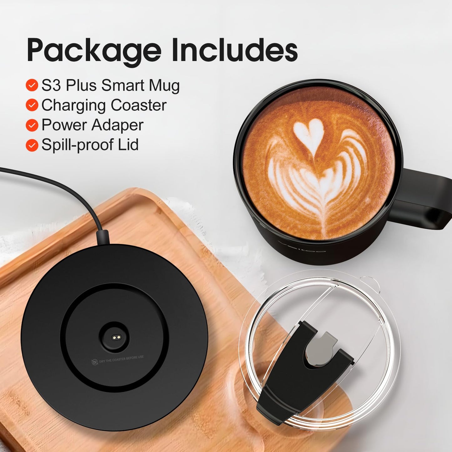 Vsitoo S3 Plus 14oz Heated Coffee Mug - Temperature Control Smart Mug with Mug Warmer, Auto-Sensing AI Heats Drinks to 120-150°F Hands-Free.Ideal for Home/Office/Gifts, Tan
