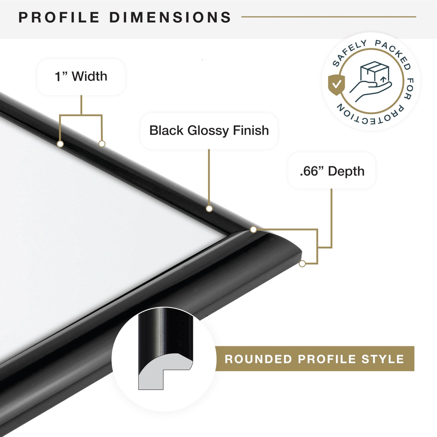 MCS Trendsetter 27x40 Poster Frame Black High-Gloss, Vertical & Horizontal Wall Hanging Large Picture Frame for Photos, Posters & Art Prints (2-Pack)