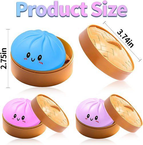 Dumpling Squeeze Toy - Colorful Stress Relief Fidget Ball | Fun Pink Dough Ball for Parties
