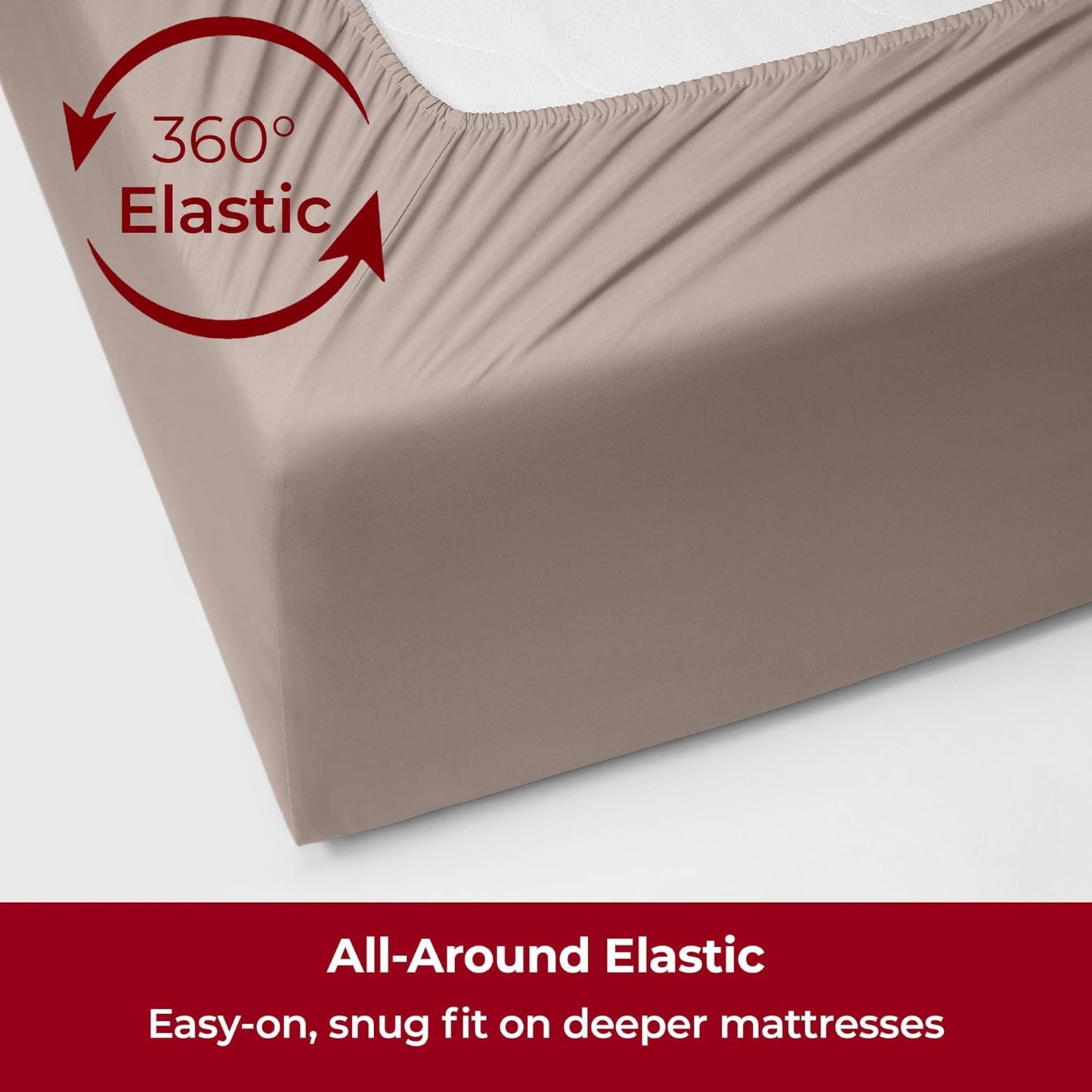 Mellanni Extra Deep Twin Sheets - Hotel Luxury Bedding Set | Ultra Soft, Cooling, Wrinkle-Resistant (Twin, Tan)