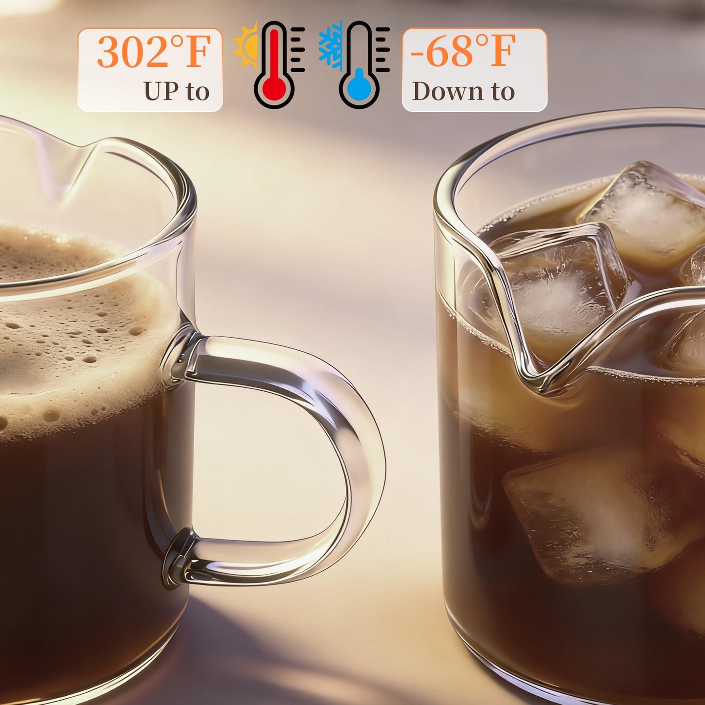 Supercenter Espresso Cups | 2-Pack,4 oz High-Transparency Glass Doubleshot Coffee Cups, Dishwasher Safe, Dual Pour Design