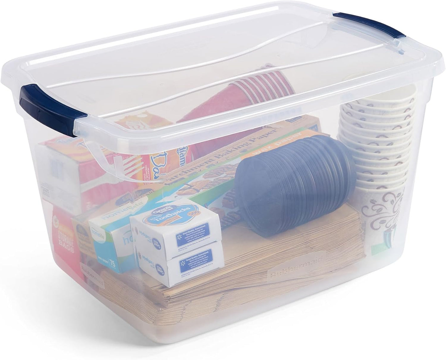 Rubbermaid Cleverstore Clear Storage Bins - 32 Qt, 6 Pack, Stackable with Lids for Home Organization