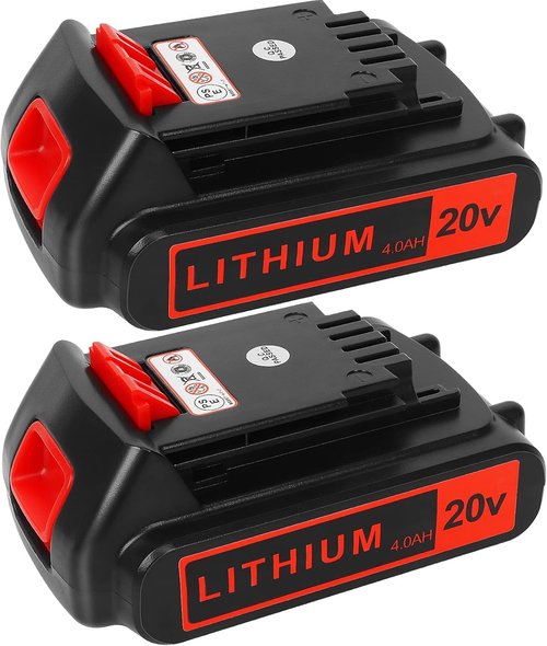 BLACK+DECKER 20V Lithium Battery - 4.0Ah Replacement for Cordless Power Tools | 2-Pack Compatible with XR Series