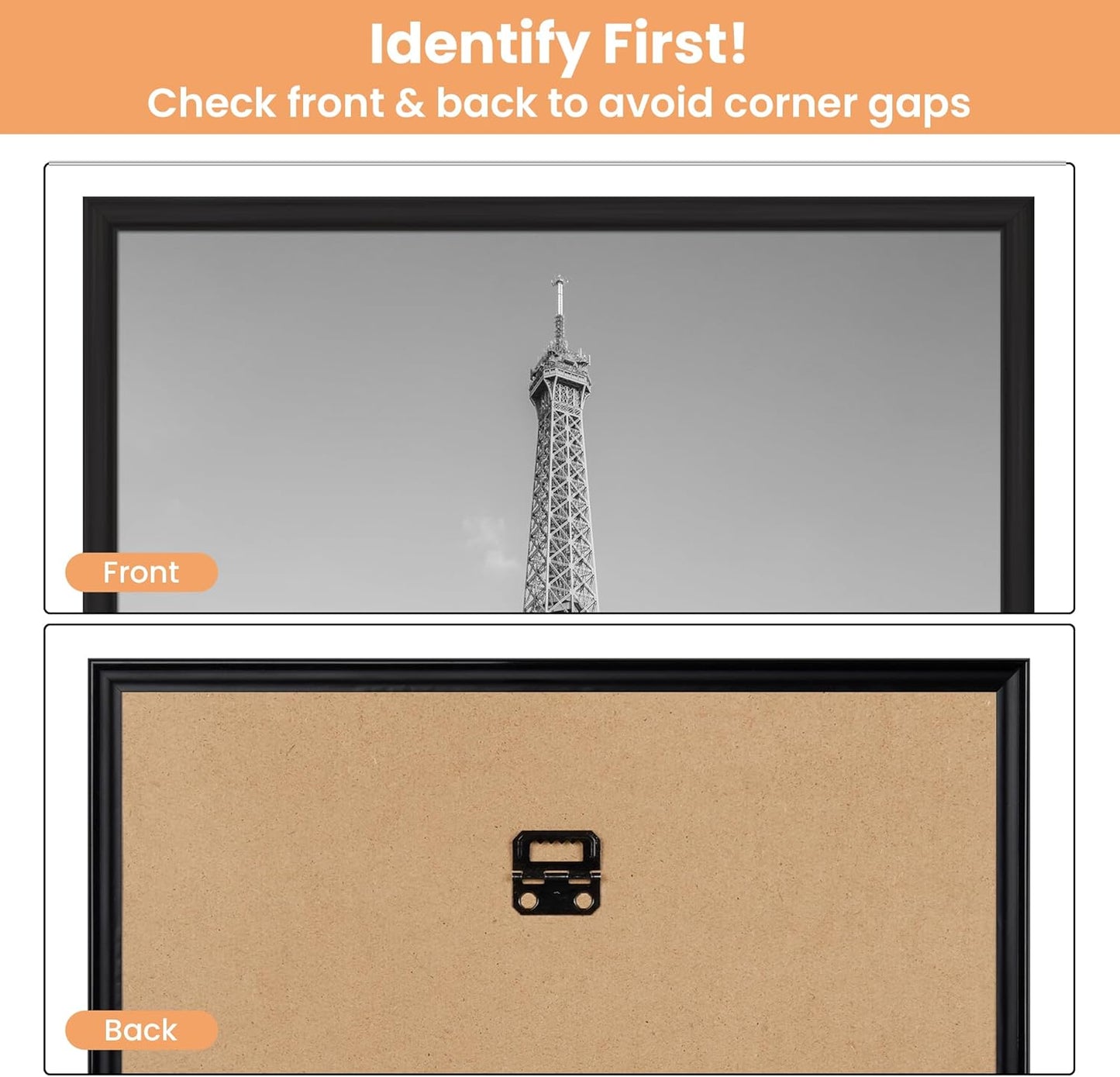 Upsimples 18x24 Picture Frame - Scratch-Proof Black Poster Frames for Photo Gallery | Horizontal & Vertical Mounting (3 Pack)
