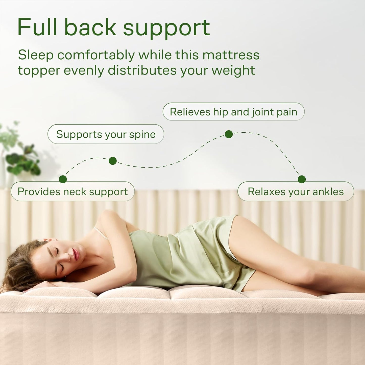 Niagara Ultra Soft Twin Size Mattress Topper - Bamboo Viscose Pillow Top for Back Pain Relief | Naturally Cooling, Fits 6-18" Mattresses, 600GSM, Beige