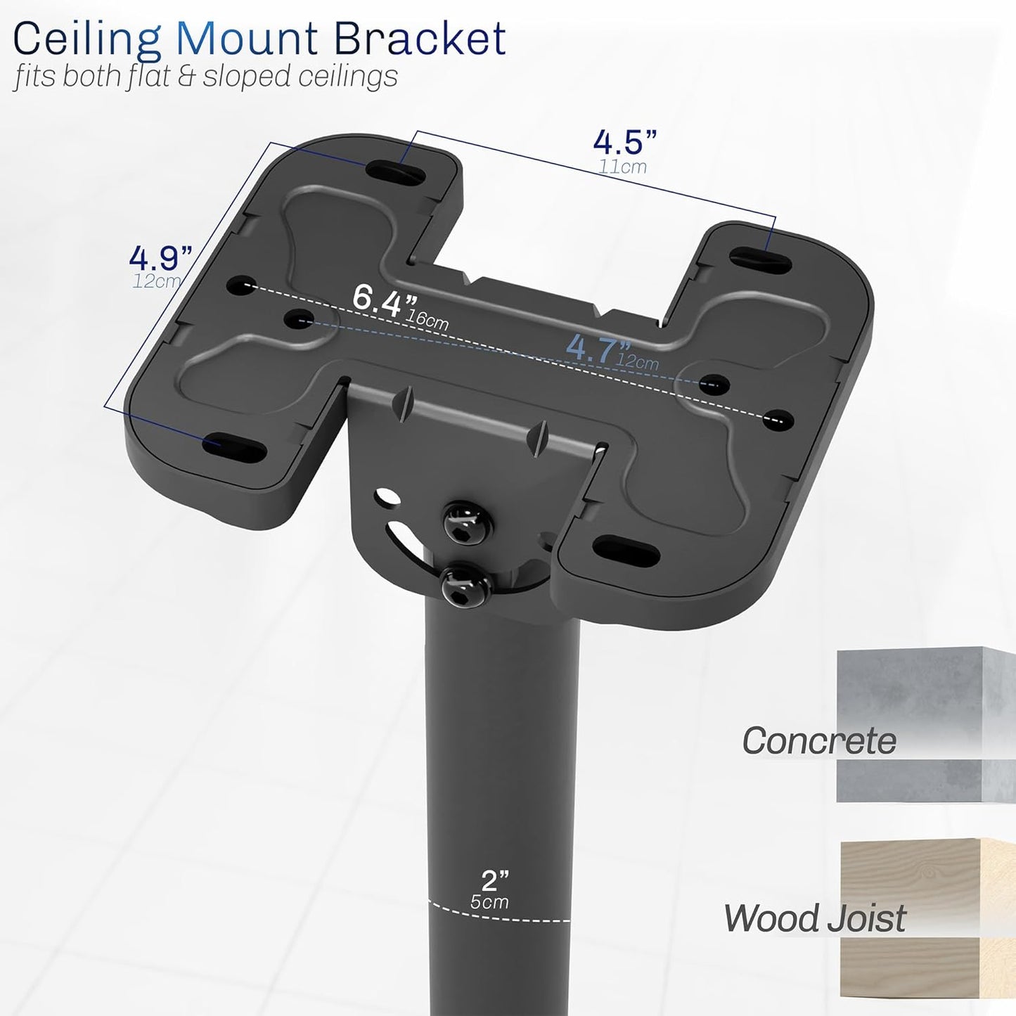 VIVO Ceiling Swivel TV Mount - Adjustable Height for 43 to 86 Inch Screens | Supports 132 lbs, Black