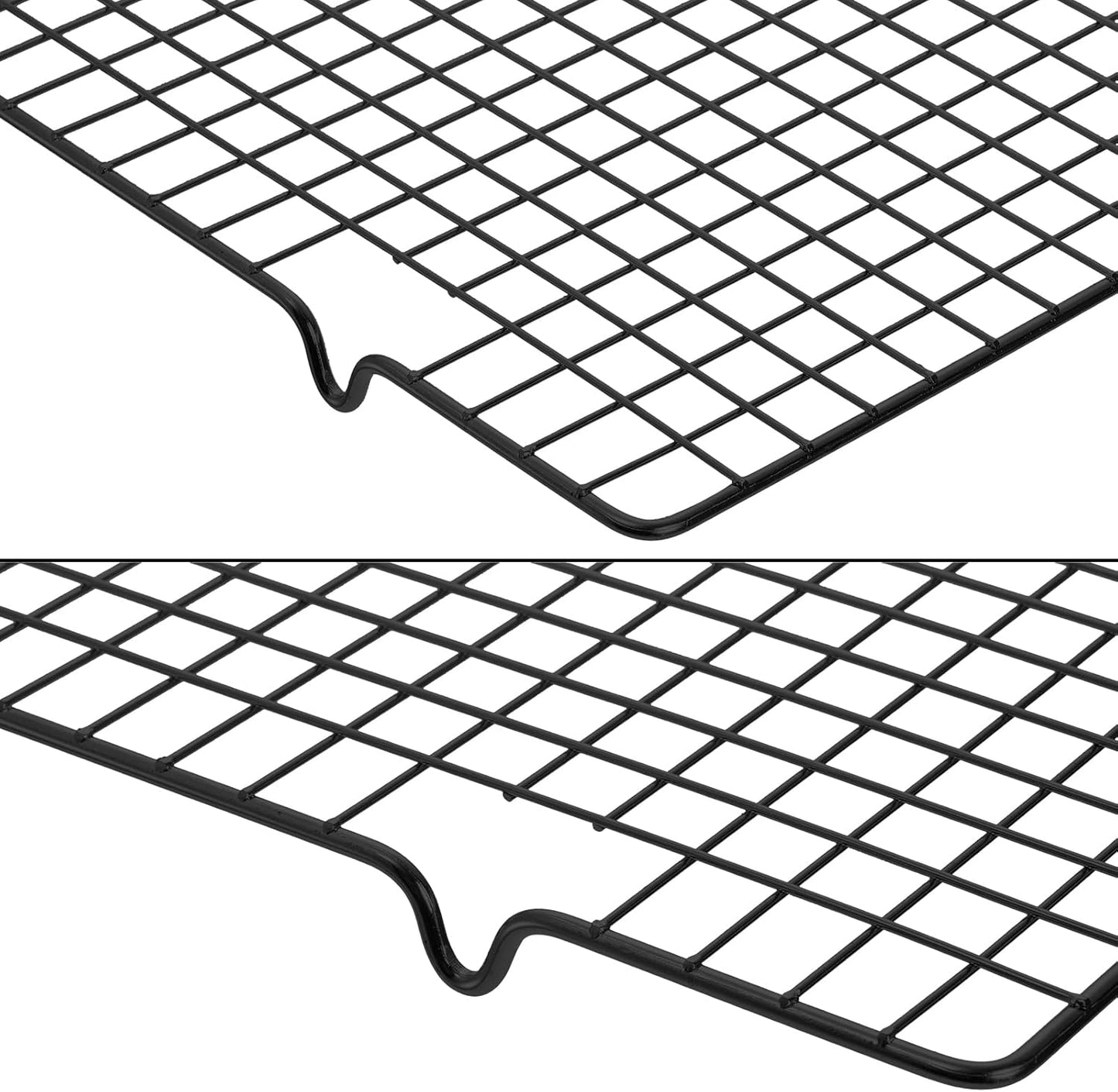 Tebery Heavy Duty Wire Cooking Rack - Nonstick Baking & Cooling Grid, 16" x 10" | 2 Pack for Roasting & Grilling