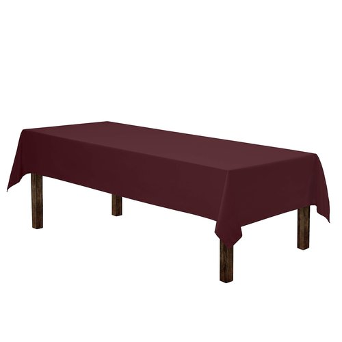 Gee Di Moda Rectangle Tablecloth - 60 x 84 Inch Burgundy Table Cloth for 5 Foot Rectangle Tables - Heavy Duty Washable Fabric - for Holiday Party, Dinner, Weddings, Baby Shower & Events