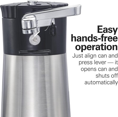 Hamilton Beach Electric Can Opener - Automatic Multi-Tool with Sure Cut Technology, Stainless Steel