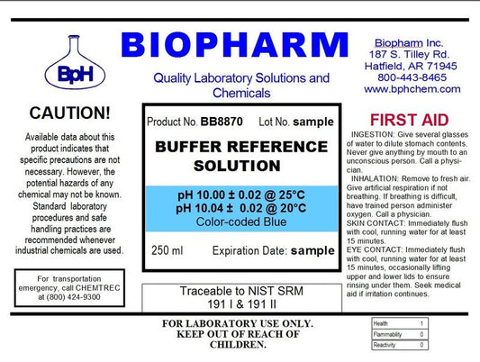 pH Buffer Calibration Solution Kit 3-Pack: pH 4.00, pH 7.00, pH 10.00 Buffers — 250 ml (8.4 fl oz) Each — Color Coded — NIST Traceable for All pH Meters