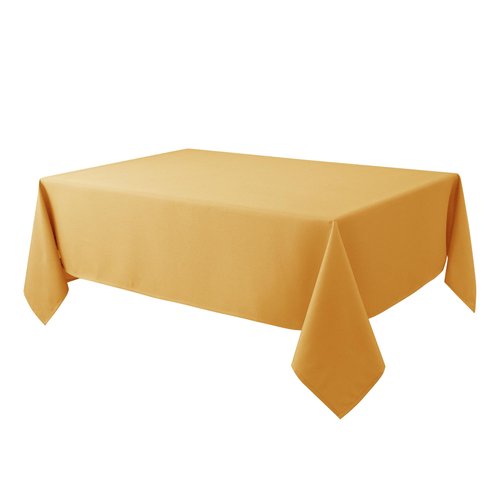 Biscaynebay Fall Tablecloth Textured Fabric 70x108 Inch Rectangular, Fall Gold Thanksgiving Autumn Harvest Water Resistant Fabric Tablecloths for Kitchen, Dining, Wedding, Parties Machine Washable