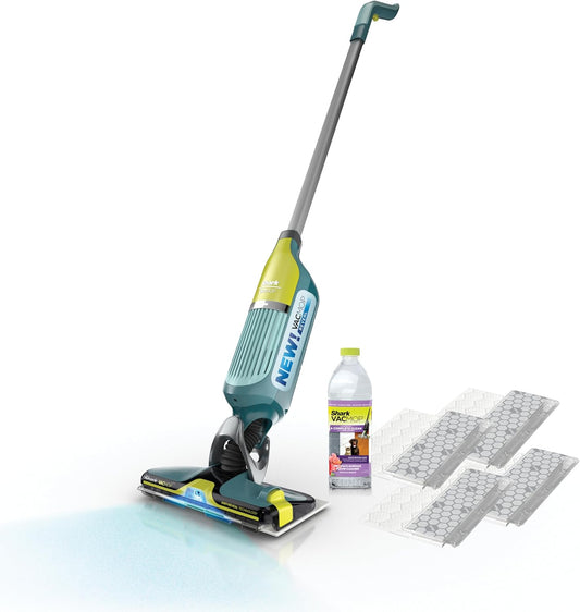 Shark VACMOP Cordless Hard Floor Cleaner - Powerful Suction & Illumination Light | Includes 4 Pads & 12oz Pet Solution