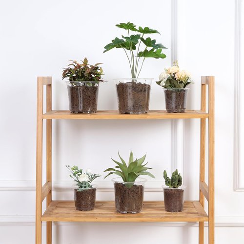 JERIA Clear Nursery Pots - 30 Pack of 5/6/7 Inch Plant Pots with Drainage Holes | Durable Plastic for Succulents