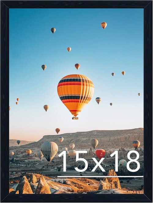 JCJMY 15x18 Picture Frame - Black Wall Frame for Horizontal & Vertical Photos | Perfect for Gallery Displays