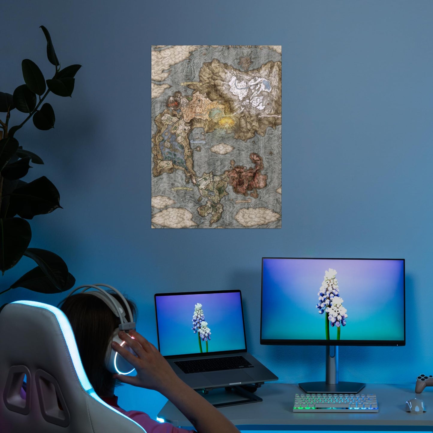 Displate Metal Poster Elden Ring - Lands Between - World Map - Gamer Aesthetics - Collectible Gift - Premium Decorations Video Game Wall Art Decor Gifts Movie Posters - 12.6x17.7 in