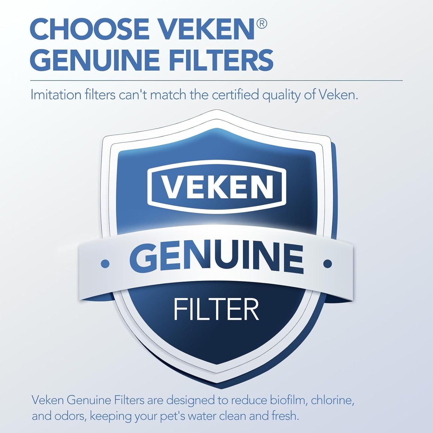 Veken Cat Water Fountain Filters - 4 Pack Replacement Filters & Pre-Filter Sponges for 50oz to 108oz Fountains