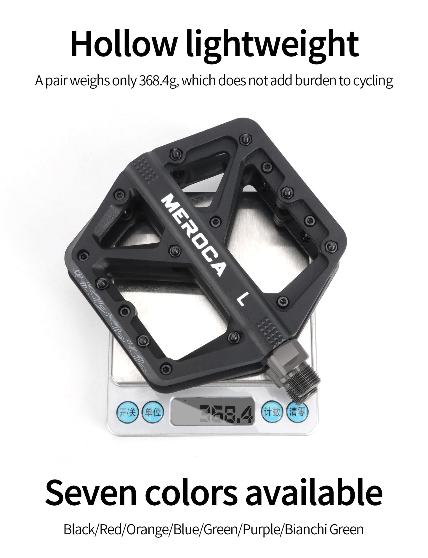 MEROCA Mountain Bike Nylon Pedals, Mountain Bike Pedals, Non-Slip Lightweight Nylon Fiber Bicycle Pedals (Blue)