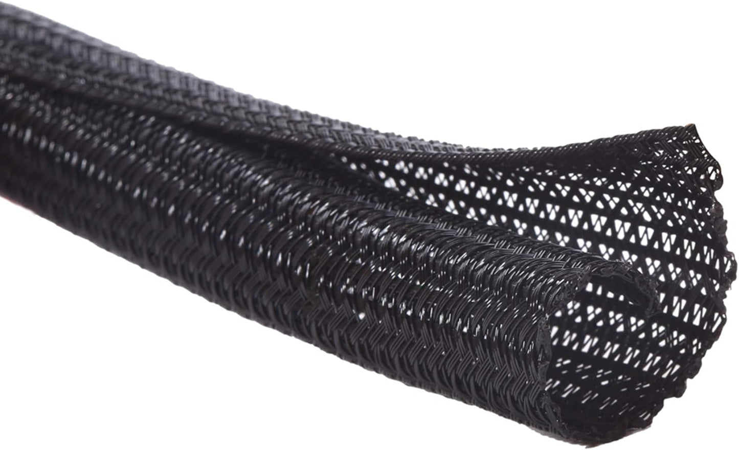 Alex Tech 10ft Cord Protector - 1/2 Inch Wire Loom Tubing Sleeve for USB & Power Cables - Black