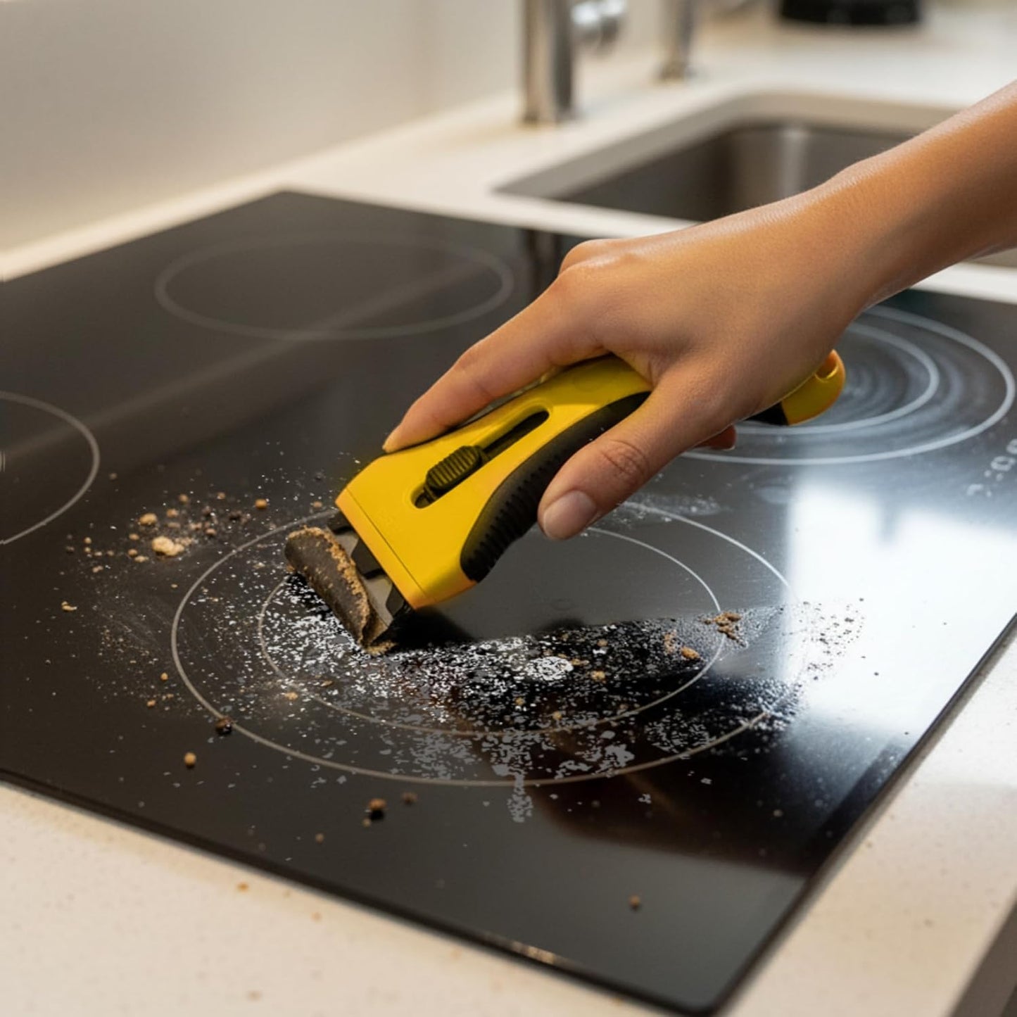 Oven Scraper Tool - Non-Scratch Glass & Hob Scraper with 15 Extra Blades | Kitchen & Window Cleaning