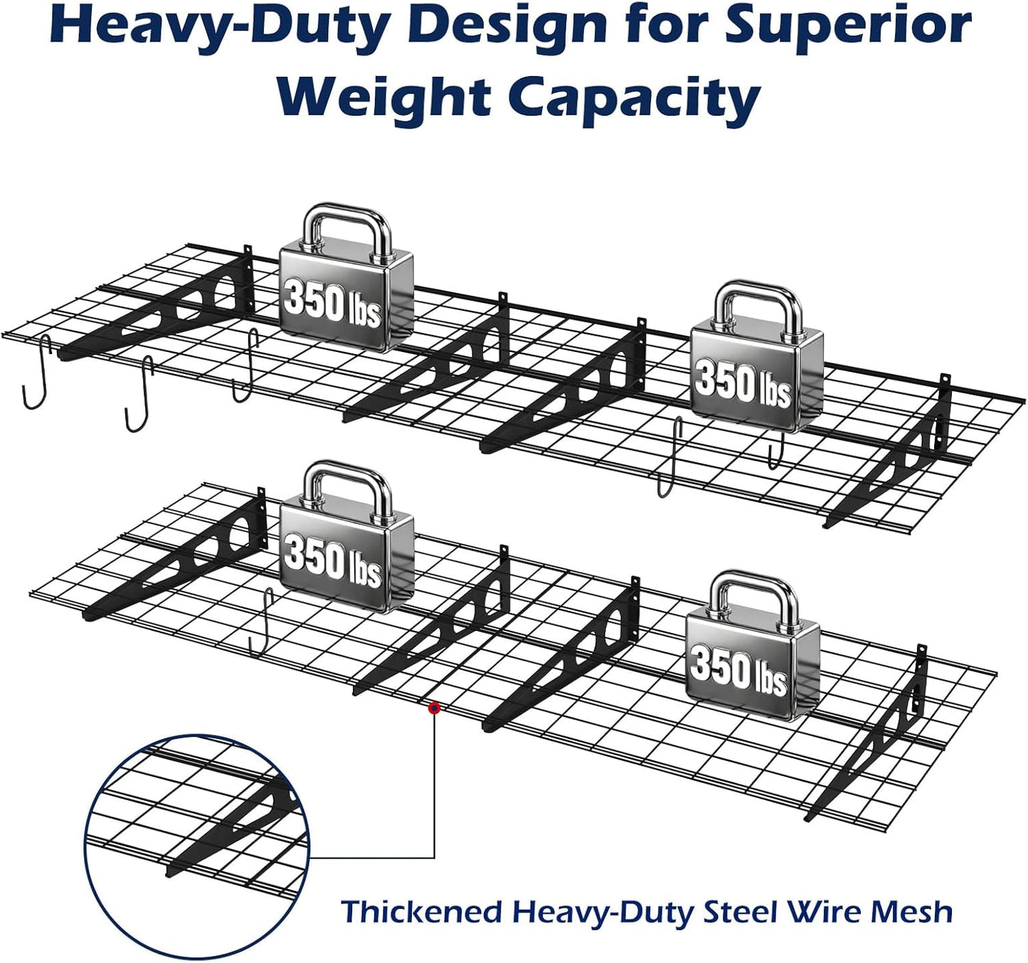 Skiennix Garage Wall Shelving - Durable 3x2 Storage Solution | 4 Pack for Organized Spaces
