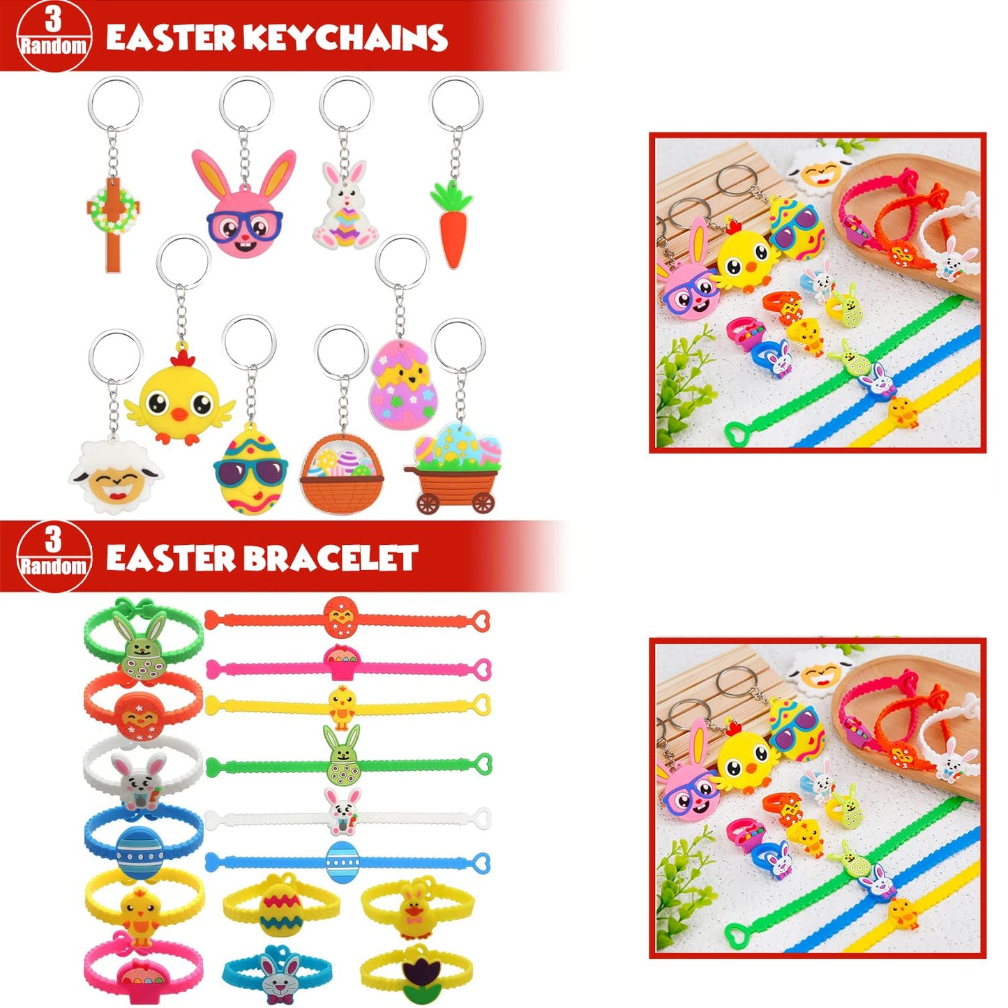 Suxkbo Premium Easter Party Favors Assortment Toys for Kids,Basket Stuffers, Kids Eggs Fillers Gifts, Easter Eggs Hunt, Pinata Filler Goodie Bags Stuffers Classroom Prizes Treasure Box Toys