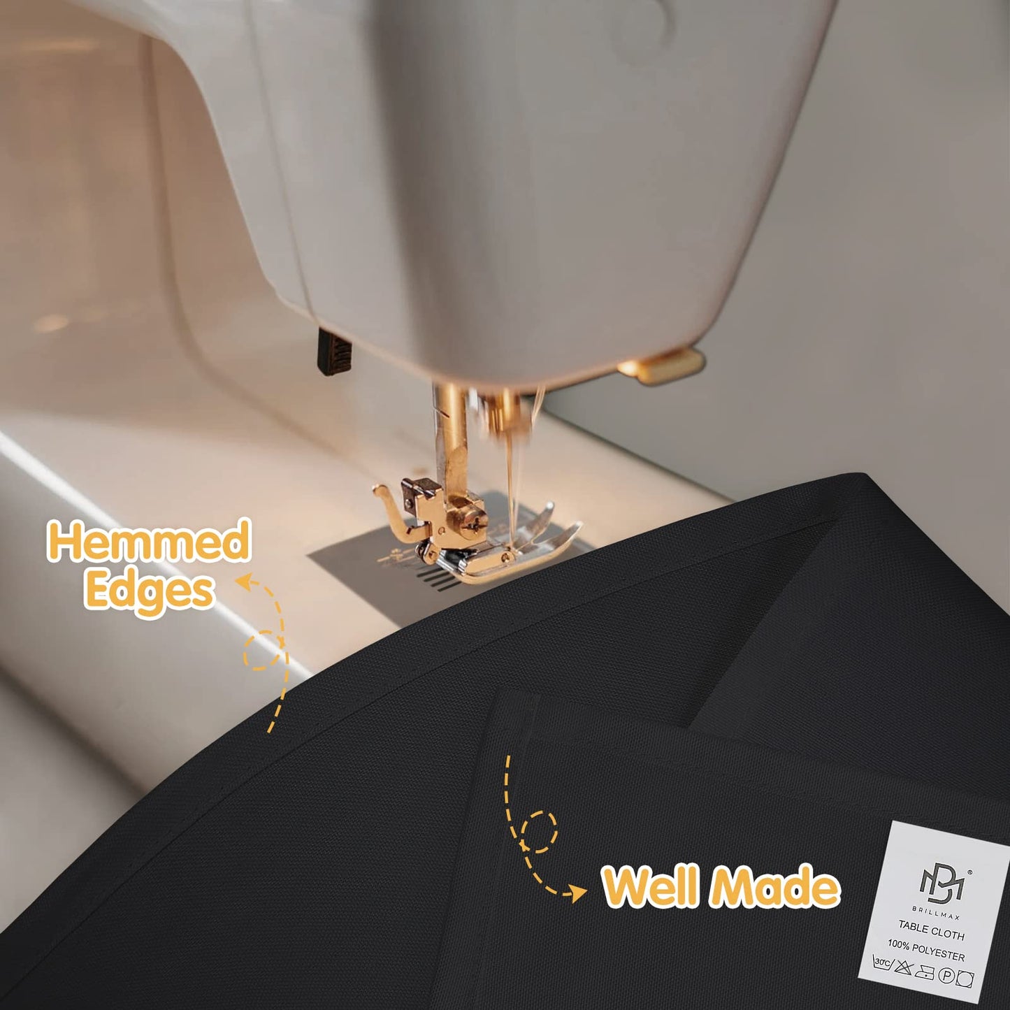 BRILLMAX 10 Pack Black Tablecloths 60 x 102 Inch for 6ft Rectangle Tables - 150 GSM Polyester Fabric, 15" Standard Drop, Water, Stain & Wrinkle Resistant Cloth Cover for Wedding Dining Buffet