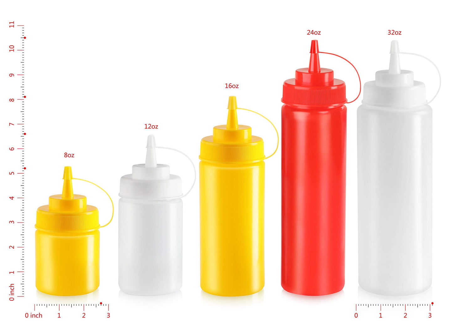 New Star Foodservice 16 oz Clear Squeeze Bottle, Wide Mouth, Pack of 6