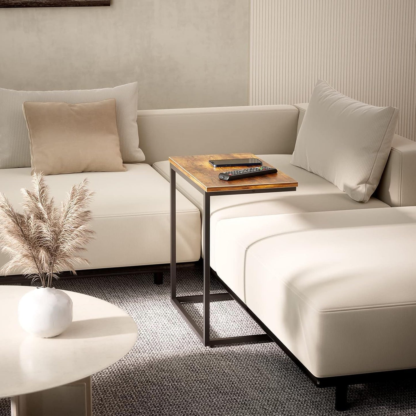 Pipishell C Shaped End Table Set of 2 - Versatile Sofa Side Tables for Living Room | 27 Inches High