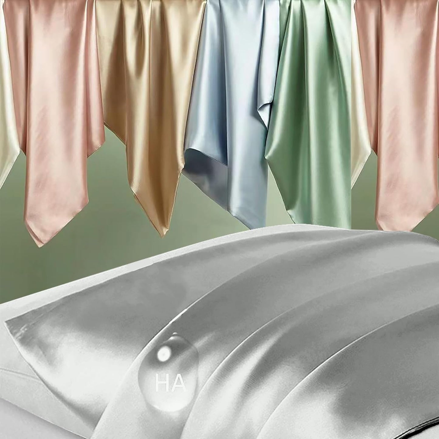 Regine Switzerland Silk Pillowcase Set - Natural Mulberry Silk for Hair & Skin | King Size, Silver Grey, 2 Pack