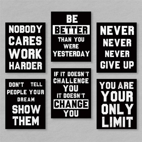 HOMANGA Inspirational Wall Art | Motivational Canvas Prints Set of 6 | 8x10 Inch Unframed Decor for College & Office