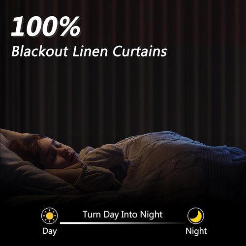 Guken 100% Blackout Curtains - 84 Inch Length, Thermal Insulated, 2 Panels Set for Living Room & Bedroom
