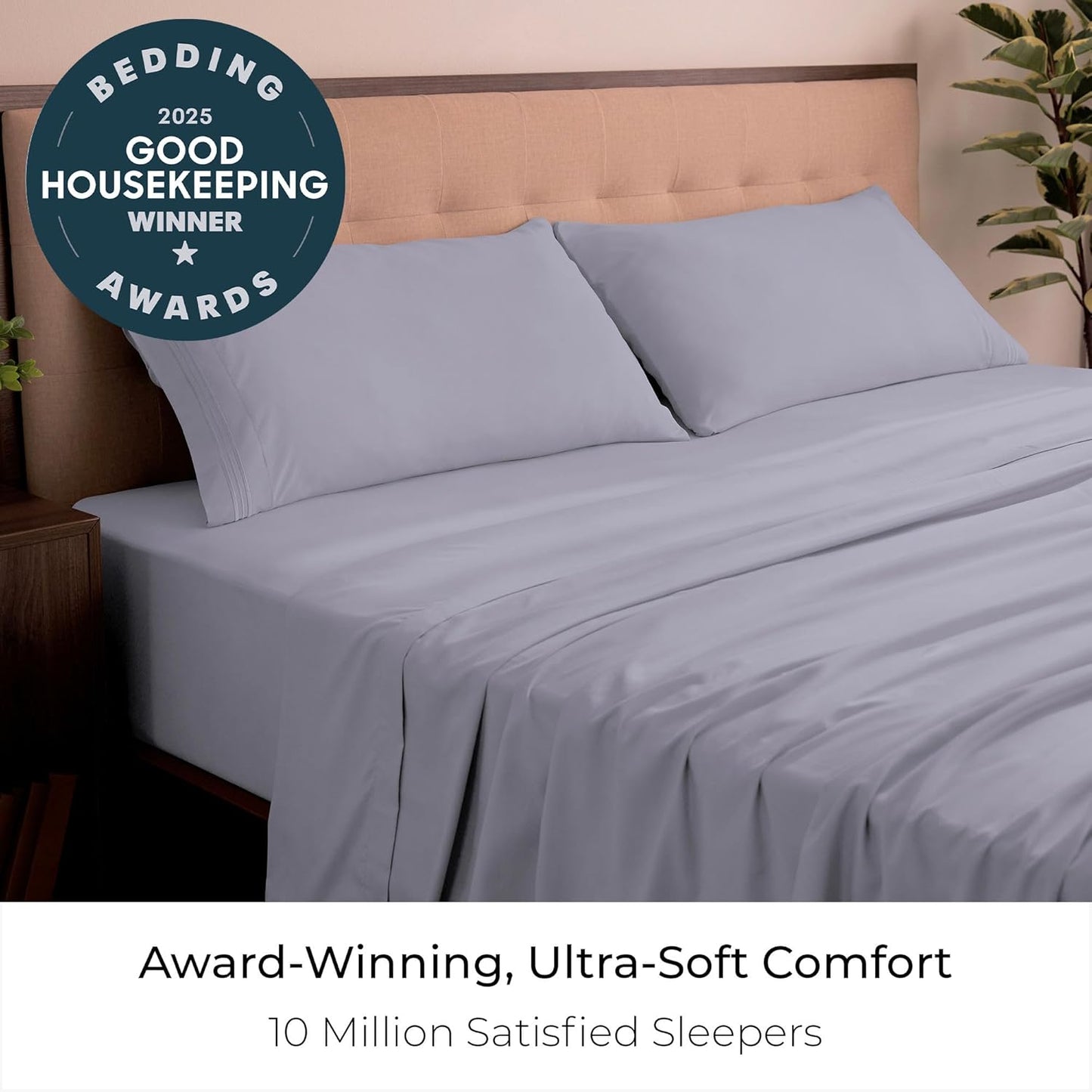 Mellanni King Sheets Set - 4 PC Hotel Luxury Bedding - Extra Soft, Cooling, Wrinkle Resistant (King, Lavender)