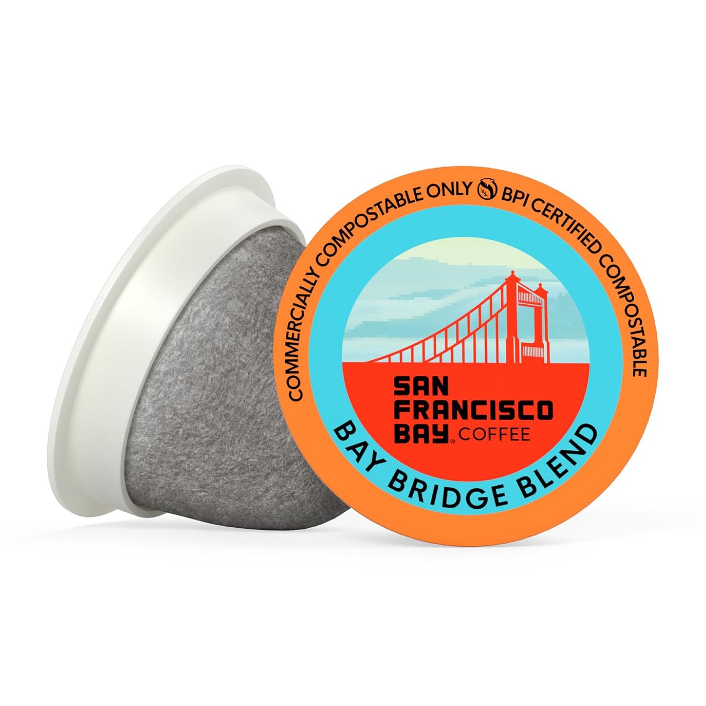 San Francisco Bay K-Cup Coffee Pods - Bay Bridge Blend | Medium Roast, 80 Count, Compostable