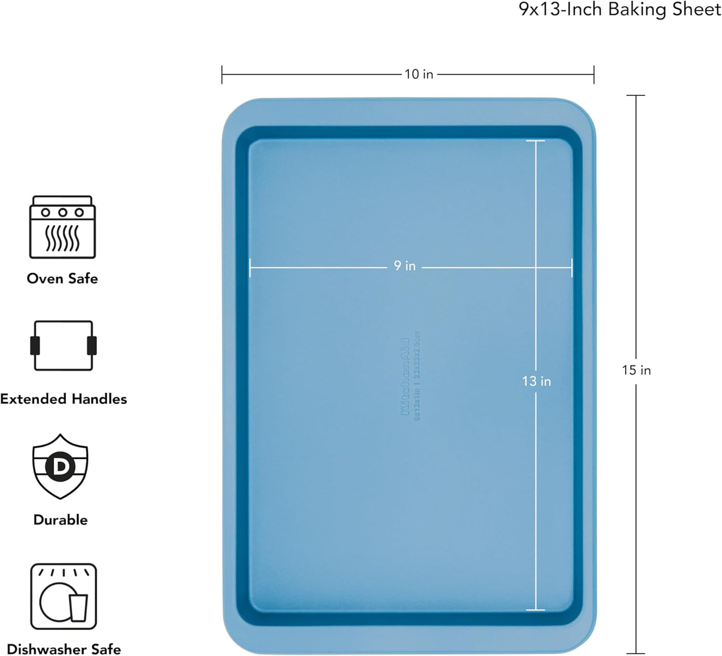 KitchenAid Nonstick Aluminized Steel Baking Sheet - 9x13in | Stylish Blue Velvet Finish