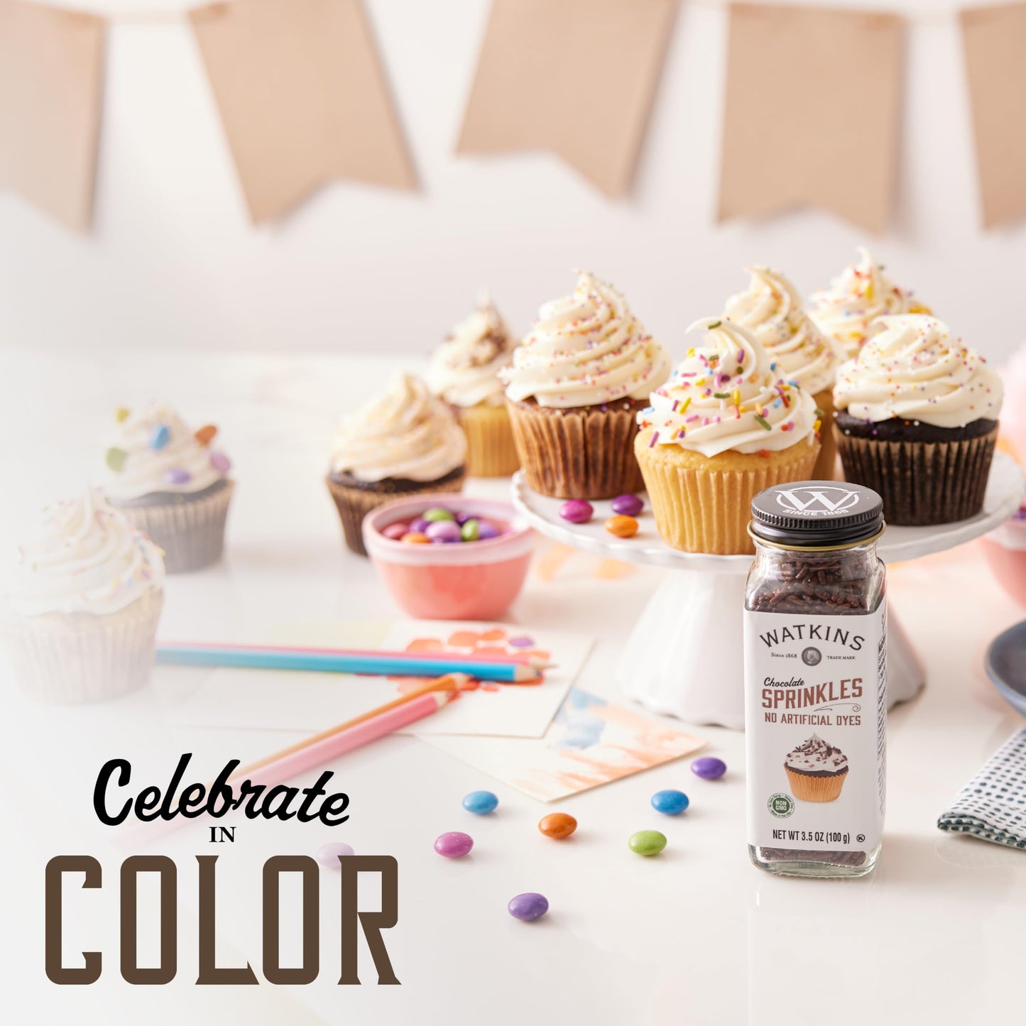 Watkins Chocolate Decorating Sprinkles, 3.5 Ounce, Pack of 3
