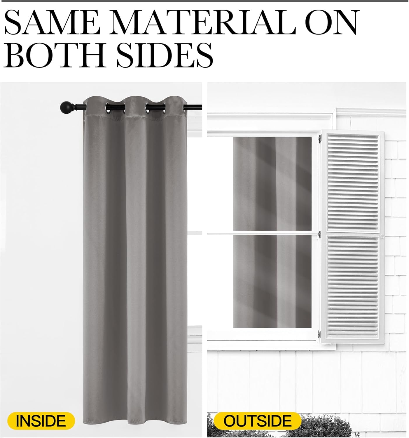 NICETOWN Room Darkening Cafe Curtains - Chrome Gray Grommet Blackout Drapes, 42" x 84", 2 Panels